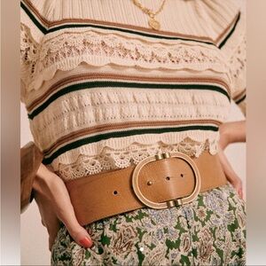 Like new Sezane fetiche light tan leather belt